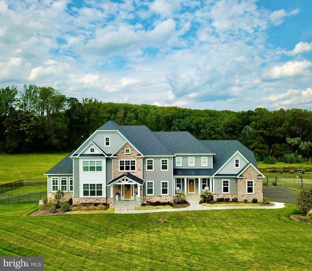 view of front of house with a front yard