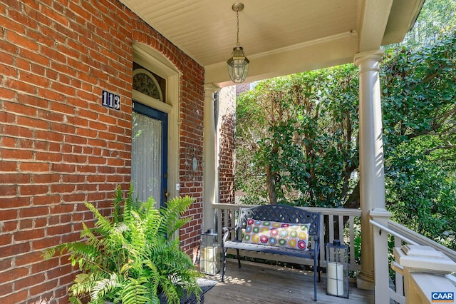 exterior space featuring covered porch