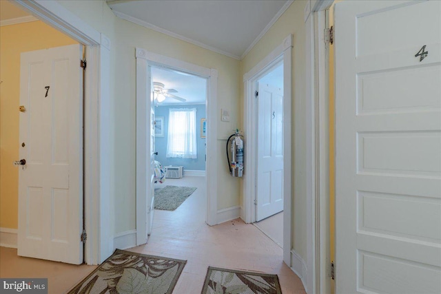 corridor with ornamental molding