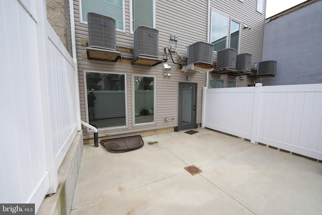 view of patio with central AC unit