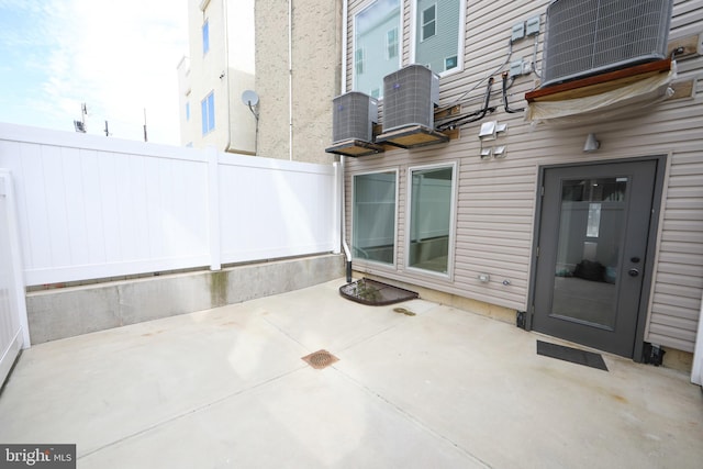 view of patio / terrace with central AC unit