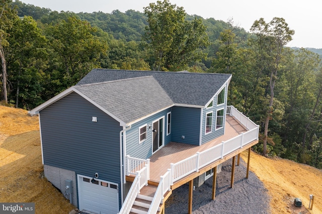 exterior space featuring a garage