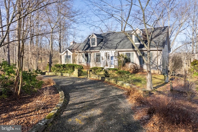 view of cape cod home