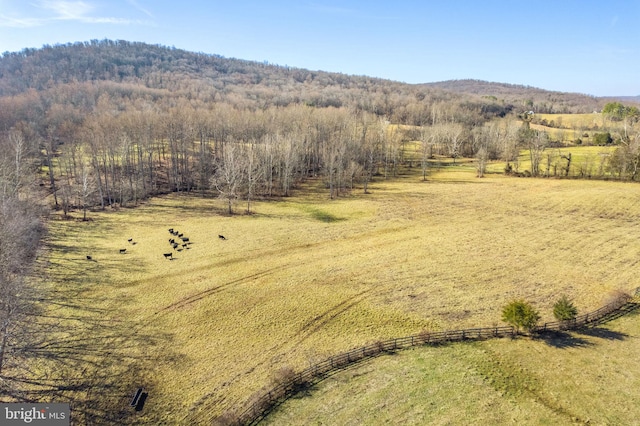 aerial view with a rural view