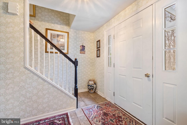 view of tiled foyer