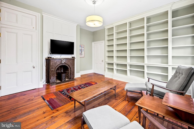 living room featuring wood-type flooring