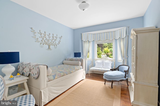 bedroom with light wood-type flooring