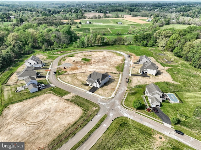 aerial view with a rural view