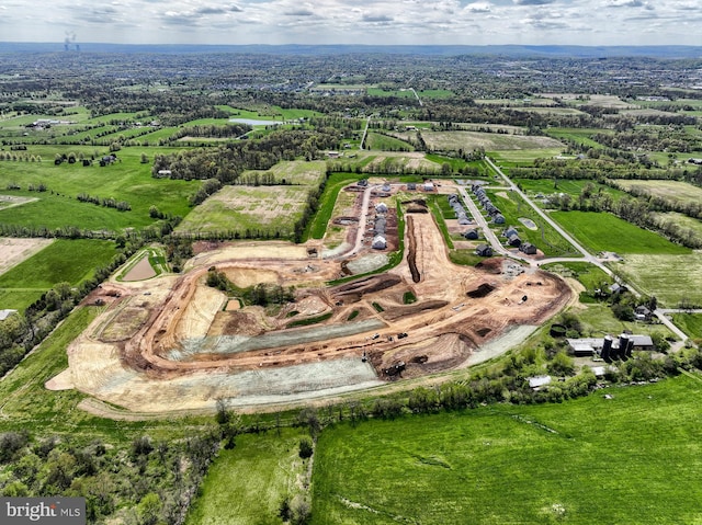 bird's eye view featuring a rural view