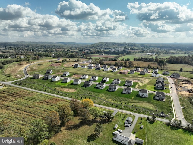 drone / aerial view with a rural view