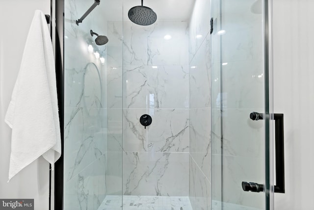 bathroom featuring walk in shower