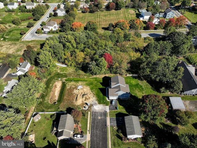 drone / aerial view with a residential view