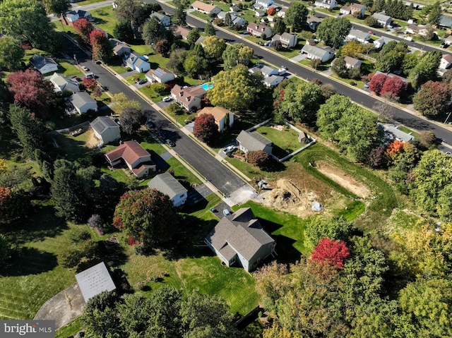 drone / aerial view with a residential view