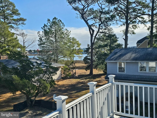 wooden balcony featuring a deck