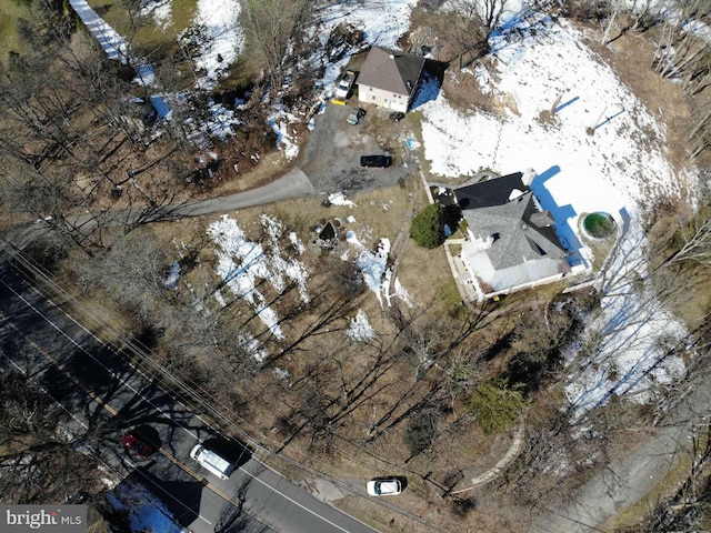 view of snowy aerial view