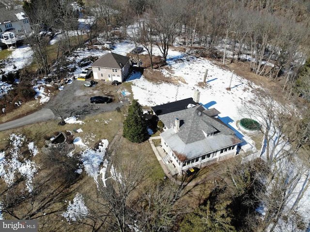 view of snowy aerial view