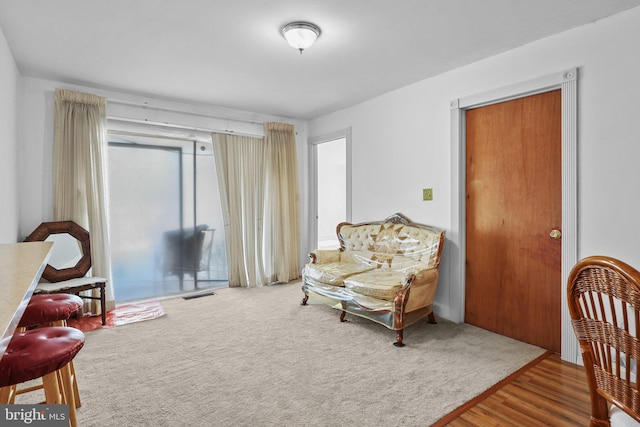 sitting room featuring hardwood / wood-style flooring