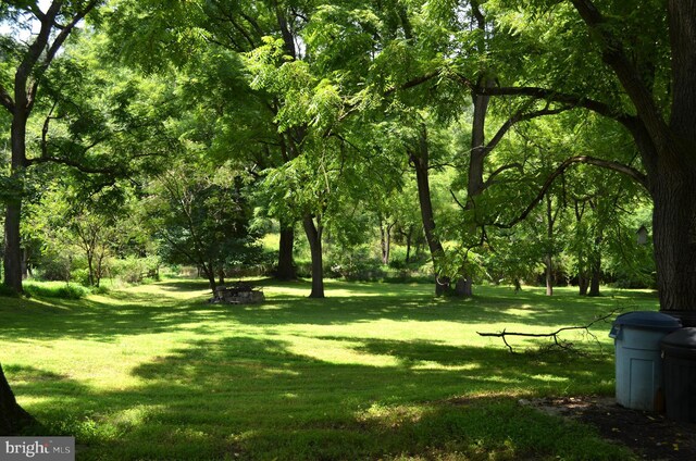 view of property's community featuring a lawn