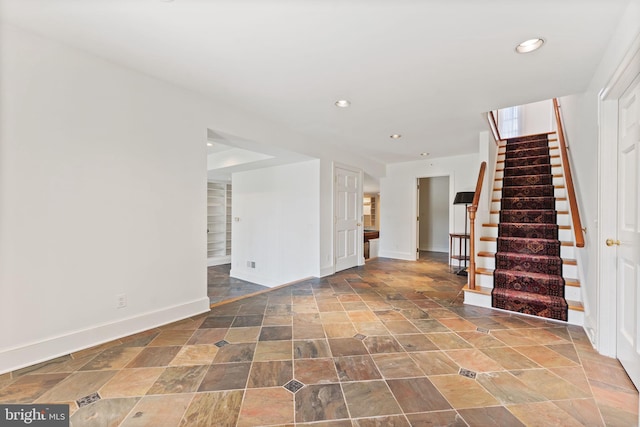 interior space with tile floors