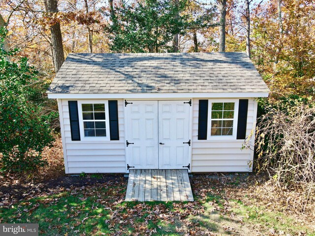 view of shed