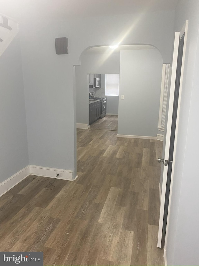 hall featuring dark hardwood / wood-style floors