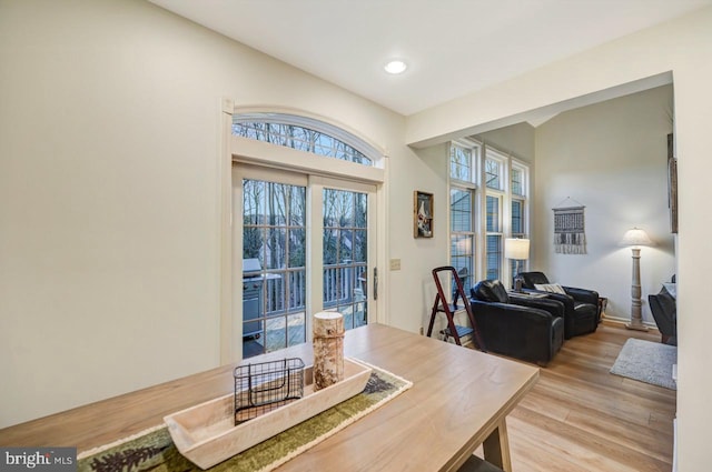 dining area featuring light hardwood / wood-style flooring