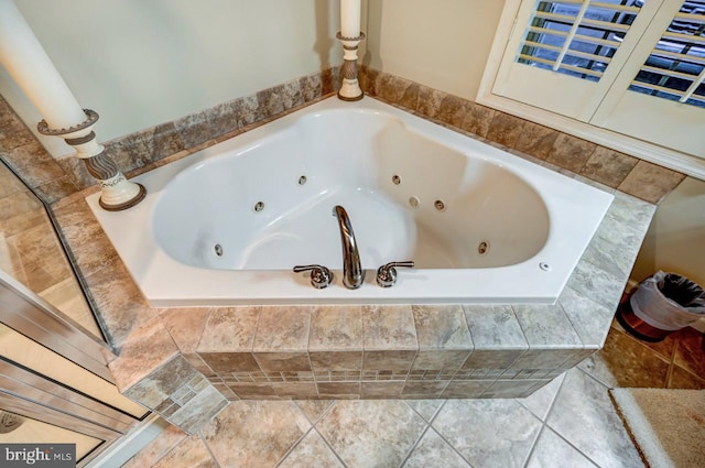 bathroom featuring tile floors