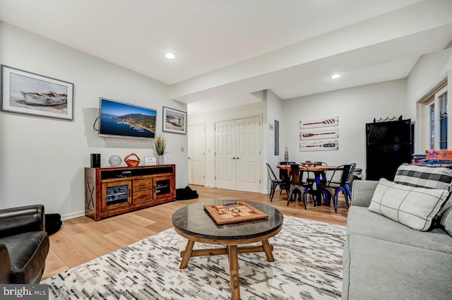 living room featuring hardwood / wood-style floors