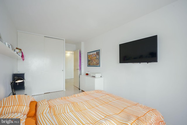 bedroom featuring a closet