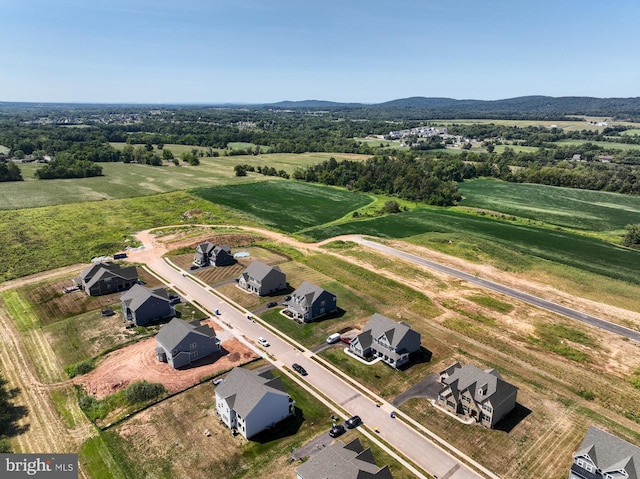 bird's eye view with a rural view