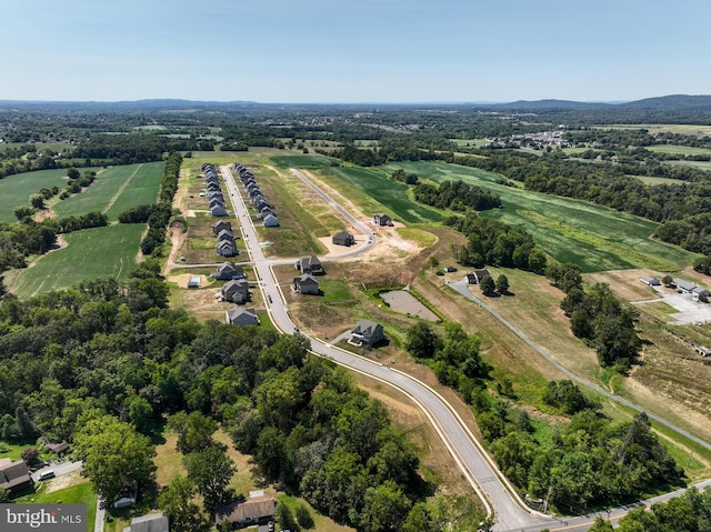 drone / aerial view featuring a rural view