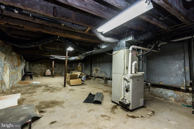 basement with heating utilities