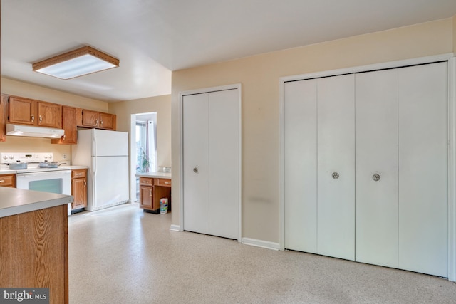 kitchen with white appliances