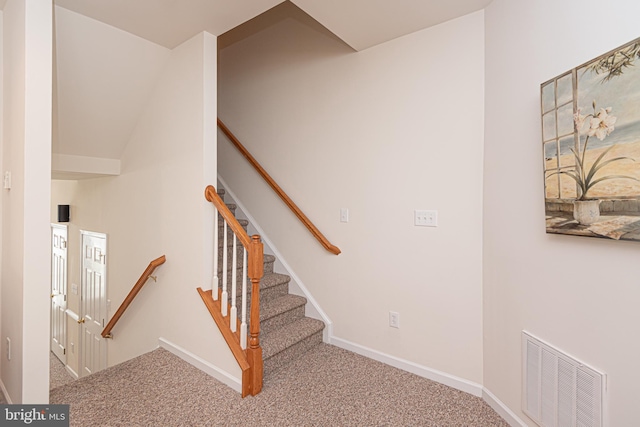 stairs with light carpet