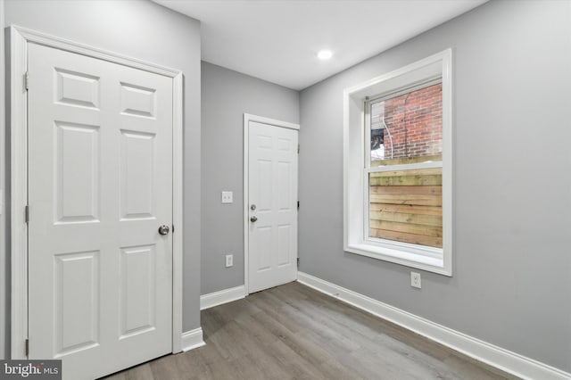 foyer featuring dark wood-type flooring