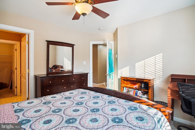 bedroom with ceiling fan