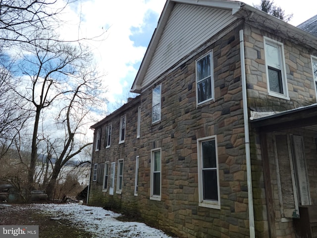 view of snowy exterior