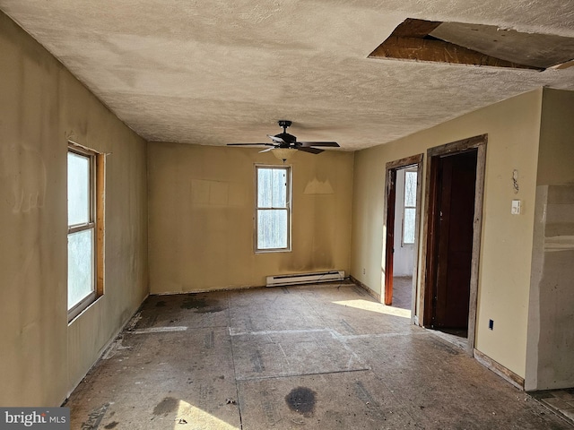 LOT3 Brown Bear Trl, Bloomery, WV 26817 - empty room with plenty of natural light, ceiling fan, and baseboard heating