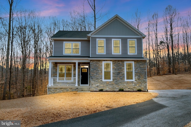 view of front of property with covered porch