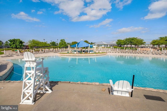 view of pool with a gazebo