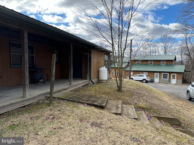 view of yard with a deck