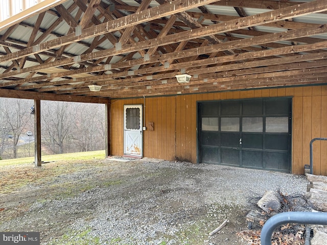 view of garage