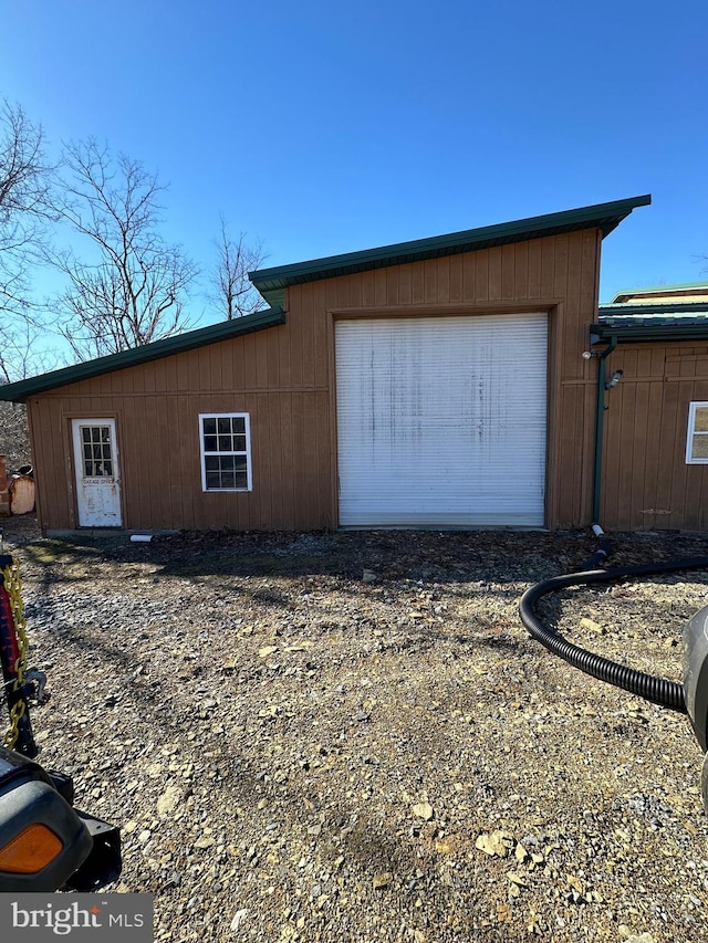 view of garage