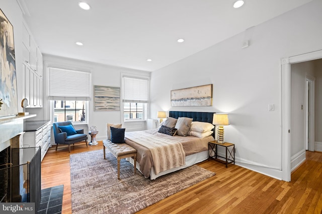 bedroom featuring light wood-type flooring