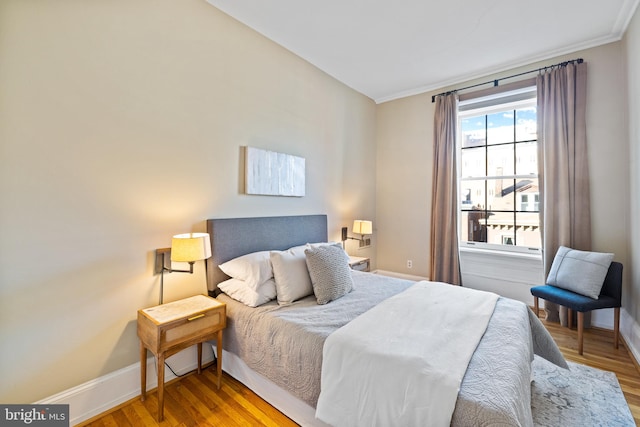 bedroom featuring light hardwood / wood-style flooring