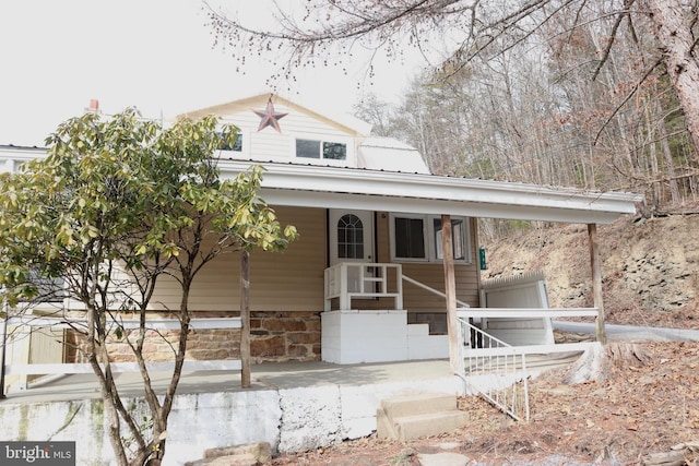 view of front of home with a porch