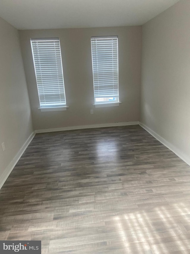 empty room featuring wood-type flooring