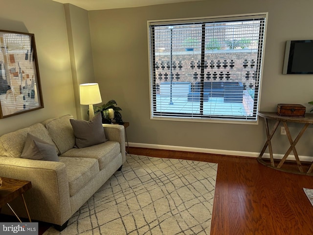 living room featuring light hardwood / wood-style floors