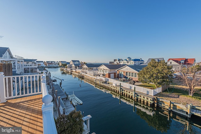 exterior space with a dock