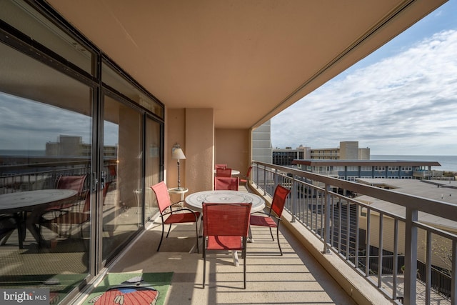 balcony with a water view